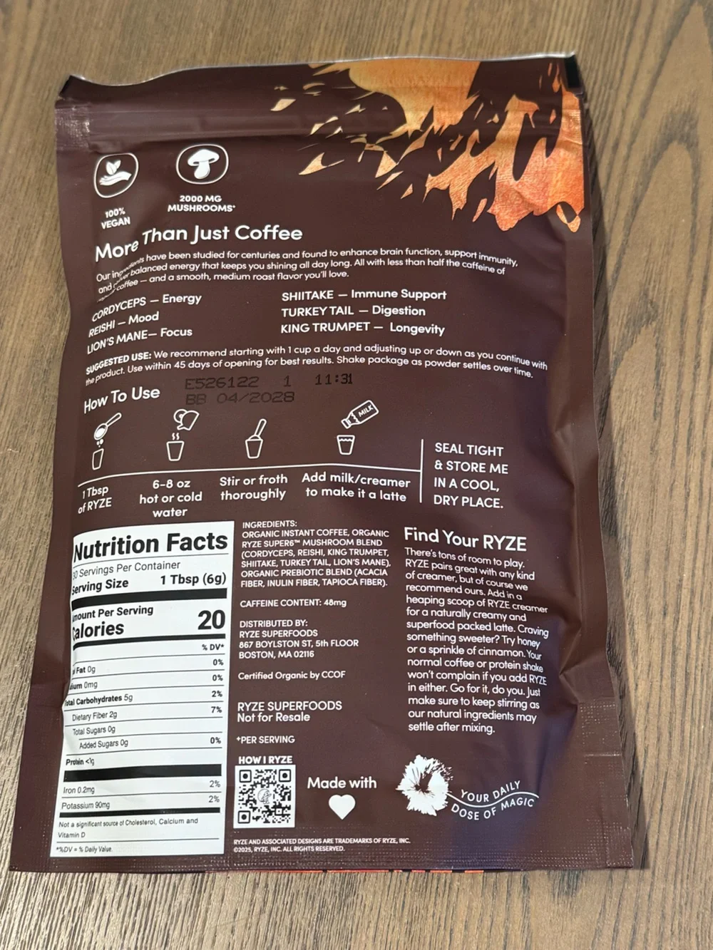 Mushroom Coffee (1 bag) Superfood Creamer (2 mini bags) booklet (1) spoon(1) NEW - Picture 4 of 7